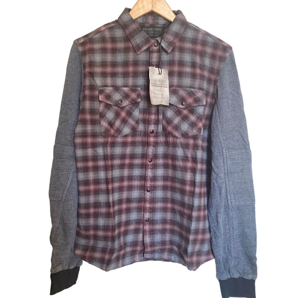 Rogue State Mens Jackets Size Small Red Plaid